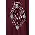 Designer Irani Kaftan with zari embroidery work-Maroon-silver